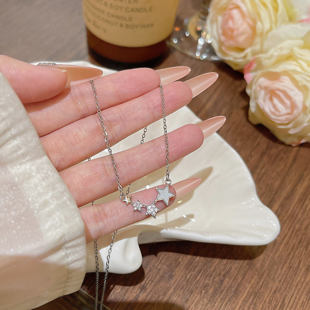 Geometric Zirconia Star Pendant Necklace