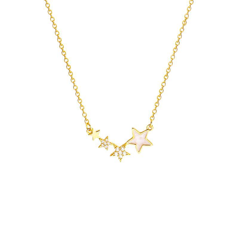 Geometric Zirconia Star Pendant Necklace
