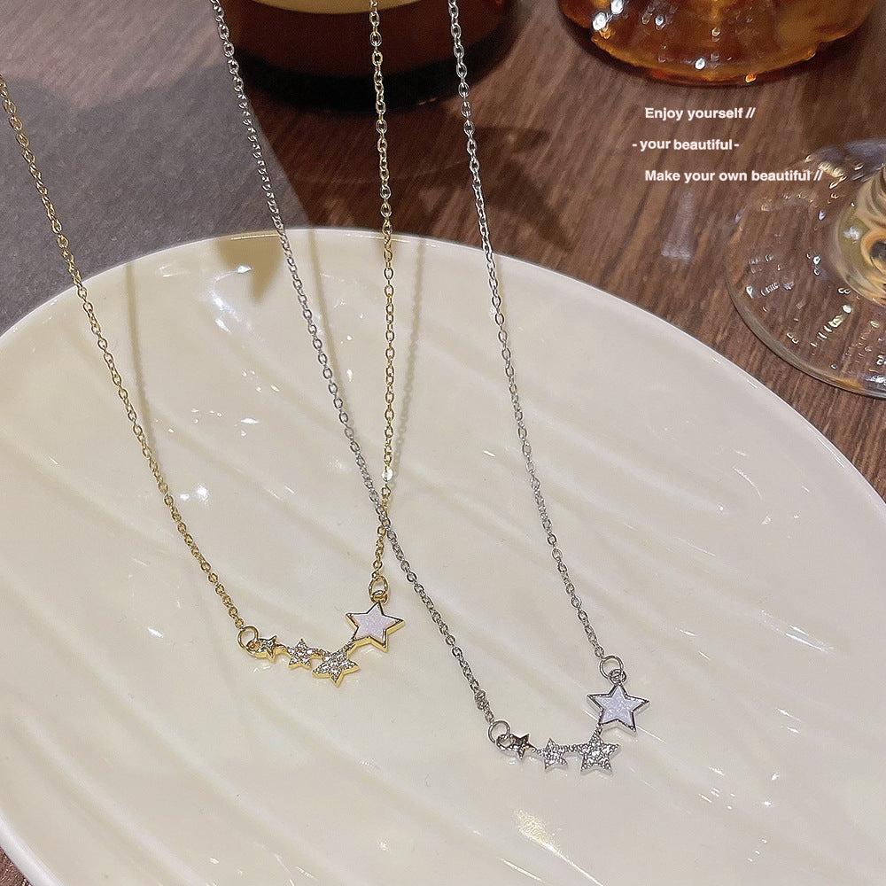 Geometric Zirconia Star Pendant Necklace