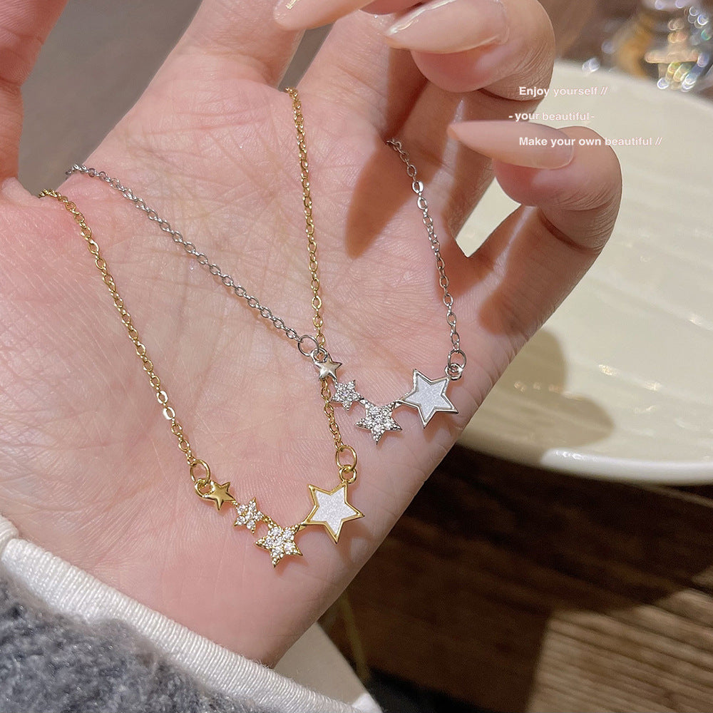 Geometric Zirconia Star Pendant Necklace