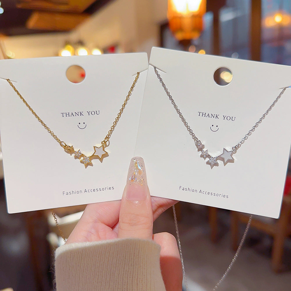 Geometric Zirconia Star Pendant Necklace