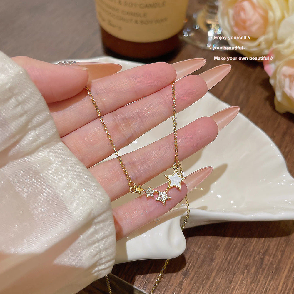 Geometric Zirconia Star Pendant Necklace