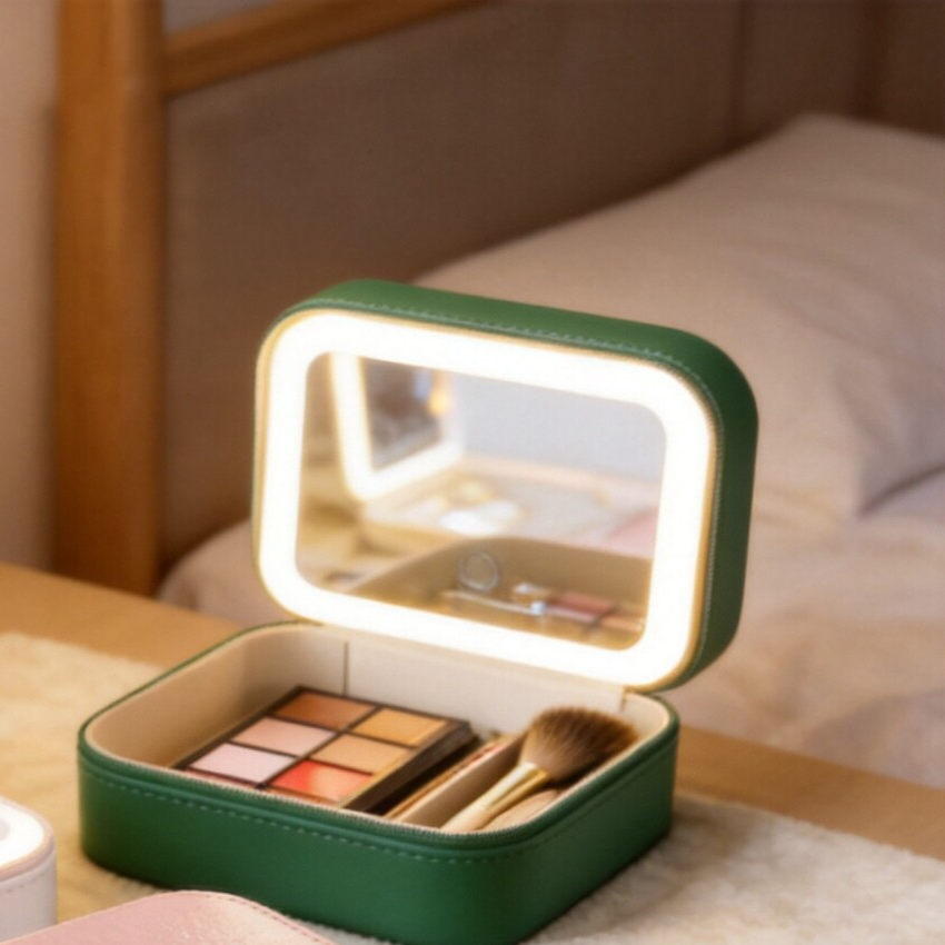 LED Illuminated Makeup Bag with Mirror