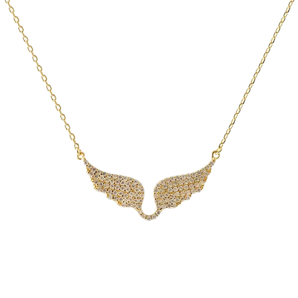 Angel Wing Zircon Pendant Necklace